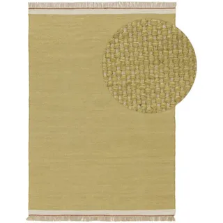 Kunstloft Wollteppich Karla Grün 120x170 cm , Textil , Beton Optik , Rechteckig , 120x1 cm , Gots , pflegeleicht , Teppiche und Böden, Teppiche, Schafwollteppiche