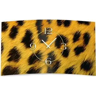 Leo Fell Animalprint Designer Wanduhr modernes Wanduhren Design leise kein ticken DIXTIME 3DS-0293 - Braun