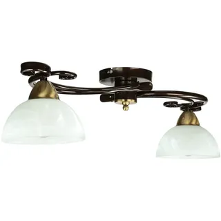 Licht-Erlebnisse Deckenlampe Glas Metall in Schwarz Gold Wohnzimmer Esszimmer H:12 cm E27 Landhaus blendarm Rustikale Deckenleuchte Küche AURORA