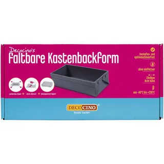 DECOCINO Faltbare Kastenform - 25x10x6 - hochwertige Backform aus Silikon, zum Backen von Kuchen, Torten uvm. - spülmaschinengeeignet