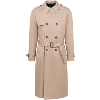 Trenchcoat BUGATTI, Herren, Gr. 58, beige (40, beige), 97% Baumwolle, 3% Elasthan, unifarben, normal, lange Manschette, Mäntel Trenchcoat, mit Bindegurt & Hemdkragen