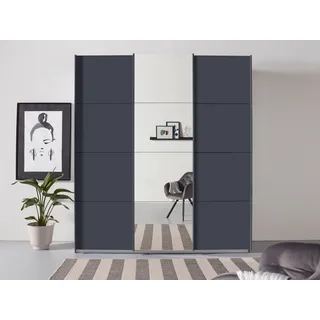 Schwebetürenschrank Oteli 203 x 210 x 68 cm grau