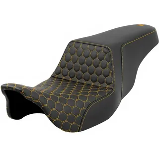 Saddlemen Step-up Harley Davidson Flh 1868 Abs Electra Glide Revival 114 2021-2021 A808-07b-177gol Motorradsitz - Black / Gold - One Size