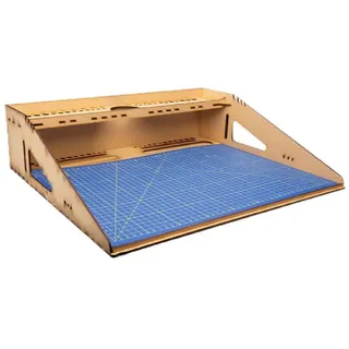 Italeri 50833 Modell-Workstation MDF DIN A3 - Modellbau-Zubehör, Bastelwerkzeug, hochwertiges Modellbauzubehör, Plastikmodellbau Zubehör, Blau