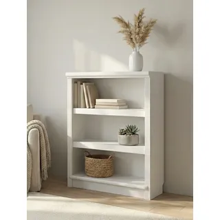 Standregal OTTO HOME "Soeren Regal Bücherregal B/T/H: 80/29/97 cm", cremeweiß, B:80cm H:97cm T:29cm, Massivholz, Regale, Standregal, massive Kiefer, FSC-zertifiziert