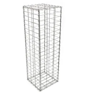 Wiltec Gabione 100 x 30 x 30 cm aus Drahtgitter, feuerverzinkter Gabionenzaun, Steinkorb für Gabionenwand, Gabionen Sichtschutz und Gabionen Hochbeet