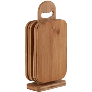 Testrut Schneidebrett-Set Holz 7-teilig 22 x 14 x 0,8 cm Braun