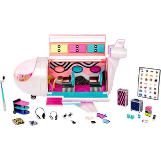 MGA Entertainment L.O.L. Surprise! OMG 4-in-1- Flugzeug mit 50 Überraschungen inklusive zahlreichen Accessoires zum Sammeln - Verwandelbar in EIN Auto, Aufnahmestudio und Mischpult - für Mädchen und Jungen ab 4 Jahren