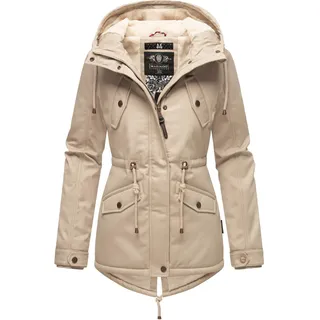 Winterjacke MARIKOO "Winterjacke Manolya", Damen, Gr. M, grau (light taupe), Obermaterial: 100% Baumwolle CO.  Obermaterial: Futter: 100% Polyester PES. 100% Polyester PES., Jacken Winterjacke