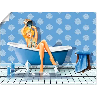 Artland Wandbild »Das sexy blaue Badezimmer«, Frau, (1 St.), als Leinwandbild, Poster, Wandaufkleber in verschied. Größen, blau