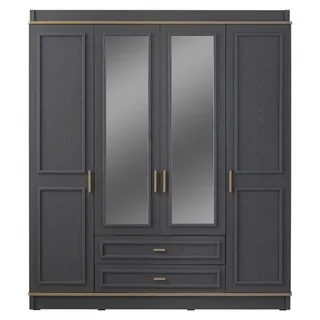 Kleiderschrank Kinderschrank Schrank Holz Spiegel Grau Holzschrank - Grün