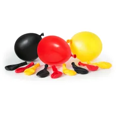 Premium Luftballons Fussballdeko - Made in DE - 100% Naturlatex & 100% biologisch abbaubar - 15 Stück -Ballons als Fanartikel, Fußball, Länder - für Helium geeignet - twist4® (schwarz/rot/gelb, 15)