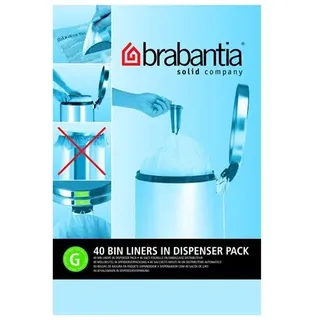 brabantia Size G - trash can liner - high-density polyethylene (HDPE) - white - pack of 40