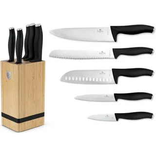 Berlinger Haus BerlingerHaus Matte Black Collection Messerset mit Ständer BAMBOO 6 Stück quadratisch