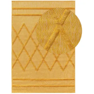 benuta Nest Outdoorteppich Bonte Gelb 160x230 cm , Textil , Rechteckig , 160x230 cm , Oeko-Tex® Standard 100 , wasserabweisend , Teppiche und Böden, Teppiche, Outdoorteppiche
