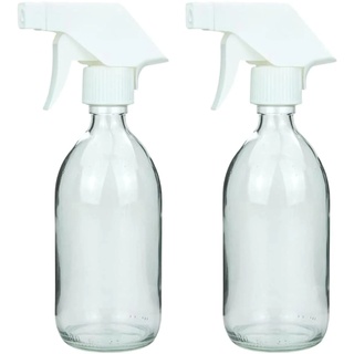 mikken 2 Sprühflaschen 500 ml aus Glas für Reinigungsmittel, Haarpflege, Pflanzen, etc