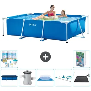 Rechteckiger Frame Pool - 220x150x60 cm - 8-teilig S21101 - Blau