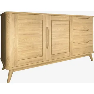Woodek Sideboard Nora, Natur Massiveiche , Holz , Echtholz,Eiche , 45x80x150 cm , FSC 100% , Kleinmöbel, Kommoden, Sideboards