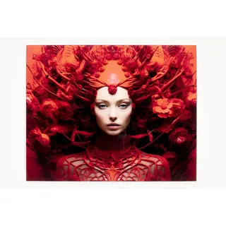 Kare Design Glasbild Red All Over, Rot, Wandbild, Wandkunst, Abstrakt, 40x50 cm