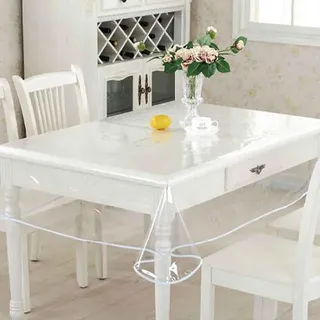 A2ZWORLD Tischdecke aus PVC, transparent, laminierte Tischdecke, wasserdicht, rechteckig oder rund, Schutzfolie aus PVC waschbar (rechteckig 140 x 180 cm)