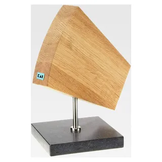 Drehbarer Messerblock 360° aus Eiche mit Granitboden - Platz für 6-8 Messer, zweiseitig magnetisch - Abmessung 31 x 18 x 34 cm - Schwarz