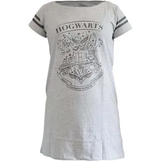 Harry Potter Hogwarts Damen kurzarm Schlafshirt – Grau / M - Schwarz