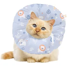 Mnixy Mousyee Haustier-Genesungshalsband, Haustier-Schutzhalsband, verstellbar, 16–29 cm, weich, frei beweglich, lecksicher und beißsicher, geeignet für Haustiere nach Operationen (Lila)