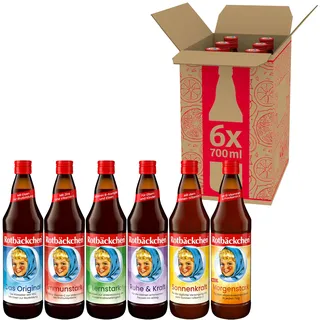 ROTBÄCKCHEN Lieblingssäfte 6er Pack (6 x 700 ml) - 6 verschiedene Sorten hochwertiger Direktsäfte mit wertvollen Vitaminen und Mineralstoffen