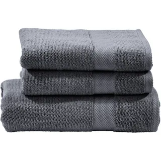 Handtuch Set DONE. "Deluxe", grau (anthrazit), 3 Stk., Zwirnfrottee, Zwirnfrottee, Zwirnfrottee, Handtücher, Handtuch Set, Hotelqualität aus hochwertigem Zwirnfrottier