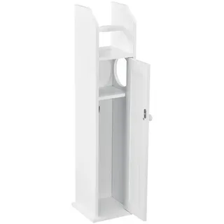[en.casa] Toilettenpapierhalter Falkenberg 78x20x18 cm Badezimmerschrank Badregal Schrank Eckschrank Weiß