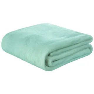 Brandsseller Flanelldecke Supersoft Kuscheldecke Tagesdecke Wohndecke - Uni - 180 x 220 cm (180 x 220 cm, Mint)