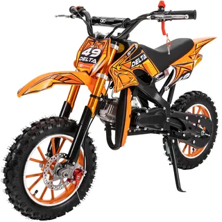 Actionbikes Motors Crossbike Delta 49 cc (Orange) | 2-Takt 49ccm Motor bis 40 km/h | Motorrad | Pocket Bike | Dirt Bike | Motocross | Pocketbike | Motorsport | Dirtbike
