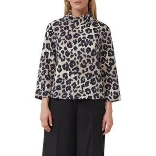 s.Oliver Scuba-Sweatshirt im Relaxed Fit mit Leo-Print