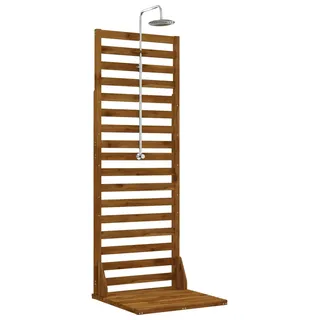 vidaXL Gartendusche 205,5 cm Massives Akazienholz und Edelstahl Natur - Braun