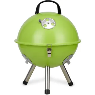 tepro Mini-Holzkohlegrill (Kugelgrill) Crystal, kompakt und tragbar, ca. Ø 29 cm Grillfläche, obere Kugelhälfte mit handlichem Griff, 3 Belüftungsregler, Maße ca. 32 x 32 x 42 cm, Apfelgrün