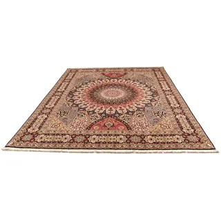 morgenland Orientteppich »Perser - Täbriz - Royal - 258 x 205 cm - hellbraun«, rechteckig, 7 mm Höhe, Wohnzimmer, Handgeknüpft, Einzelstück mit Zertifikat, braun