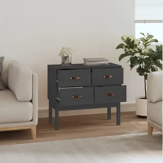 vidaXL Konsolenschrank Grau 90x40x78 cm Massivholz Kiefer - Grau