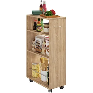 Mid.you Allzweckwagen , Sonoma Eiche , Metall, Holzwerkstoff , 3 Fächer , 50x85x25 cm , Esszimmer, Servierwagen