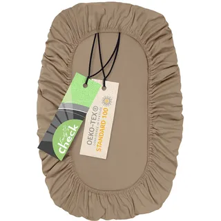 Emily ́s Check Universal Spannbezug - Blickdicht - extra elastisch 1596.2325, ca. 70 x 140 cm, Sand