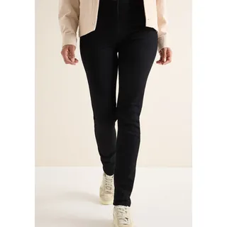 Slim-fit-Jeans CECIL "Style Vicky", Damen, Gr. 28, Länge 32, schwarz, Denim/Jeans, Obermaterial: 75% Baumwolle, 23% Polyester, 2% Elasthan. Futter: 52% Polyester, 48% Baumwolle, unifarben, slim fit lang, Jeans Slim-fit-Jeans, im Five-Pocket Style