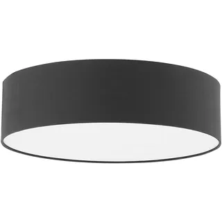 BELIANI Deckenleuchte Schwarz Stoffschirm rund flach ø45 cm Trommelform Moderne Deckenlampe - Schwarz