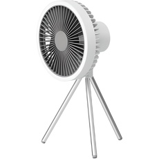 wonderlamp Tragbarer Tischventilator mit LED-Batterie, 5,5 W, Weiß, leicht, für Zuhause oder Büro