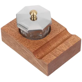 Angoily 1 Set Kalligraphie-Stifthalter, Holzpinselablage mit Tintenfass, schräger Federständer, Vintage-Stiftständer, Schreibtisch-Organizer für Künstler