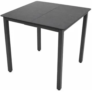 VCM Gartentisch 80 x 80 x 73 cm Anthrazit/Grau