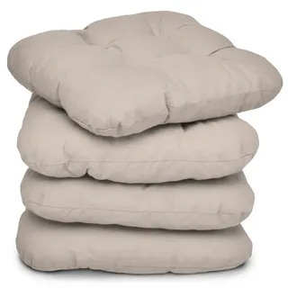 Beautissu Stuhlkissen Lisa 40/40/8 cm Taupe 4tlg , Textil , 40x40 cm , Heimtextilien, Wohntextilien, Sitzkissen
