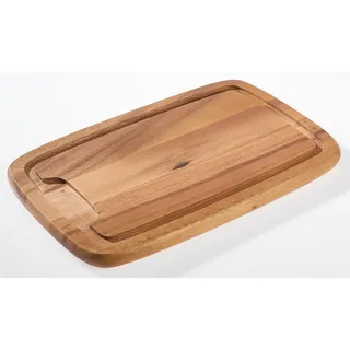 Homeware Profession. Schneidebrett , Akaziefarben , Holz , Akazie , Schichtholz , 21.5x2x32.5 cm , Lfgb , Saftrille, nachhaltig , Küchenzubehör, Schneidebretter