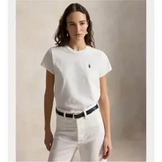 Polo Ralph Lauren für Damen. 211B14605032 Weißes T-Shirt mit Rundhalsausschnitt (XS), Lässig, Baumwolle, Kurzarm