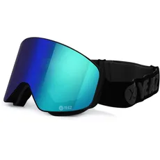YEAZ Snowboardbrille »Magnet-Ski-Snowboardbrille grün verspiegelt/schwarz APEX«, grün