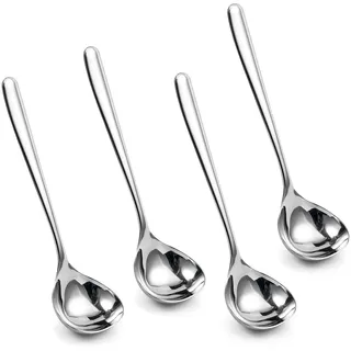 IMEEA Schöpflöffel 4er Set,20,5cm SUS304 Edelstahl Suppenlöffel,spülmaschinenfest Suppenkellen für Restaurant Küche Party