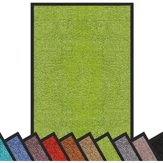 etm Hochwertige Fußmatte | schadstoffgeprüft | bewährte Eingangsmatte in Gewerbe & Haushalt | Schmutzfangmatte mit Top-Reinigungswirkung | Sauberlaufmatte waschbar & rutschfest (90x150 cm, Grün)